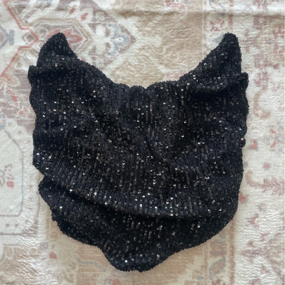 Fashion Nova Black Sequin Tube Top